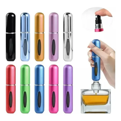 Kit 05 Mini Porta Perfume 5ml Spray Recarregável