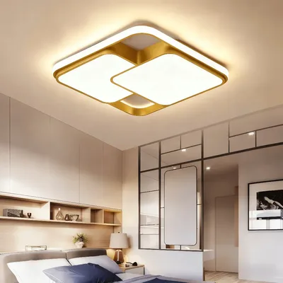 Luminária De Teto Com Dois Losangos, Sala De Estar E Quarto