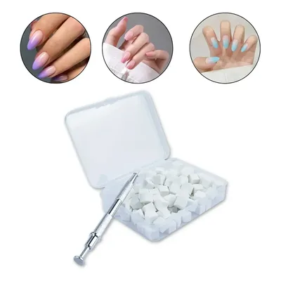 Kit 100 Mini Esponja Degradê Baby Boomer + Aplicador Garra Nail Art Ombré Esponjinha Cubo Unhas Manicure