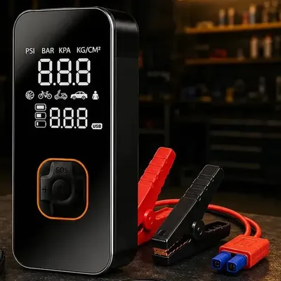 Auxiliar Partida Bateria Compressor Ar Emergência Portátil Portátil Compressor Ar 10000mah Veicular 12V Power Bank