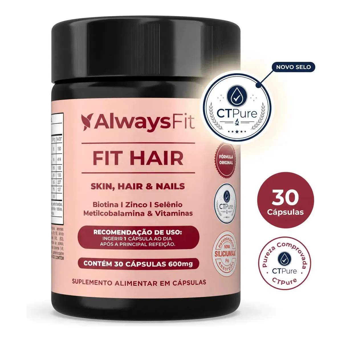FitHair Suplemento Capilar Cabelo Controle De Queda Sabor Sem Sabor