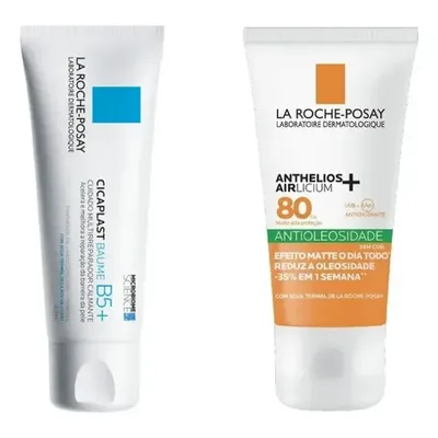 Kit Reparação & Proteção Solar Cicaplast Baume B5+ 40ml La Roche-posay + Protetor Airlicium Fps80 40g La Roche-posay
