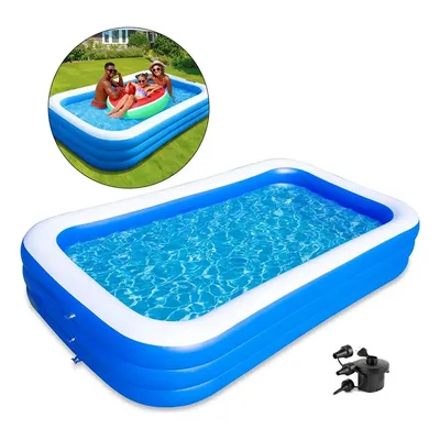 Piscina Inflável Pvc Resistente Infantil Adulto 600 Litros Azul-celeste