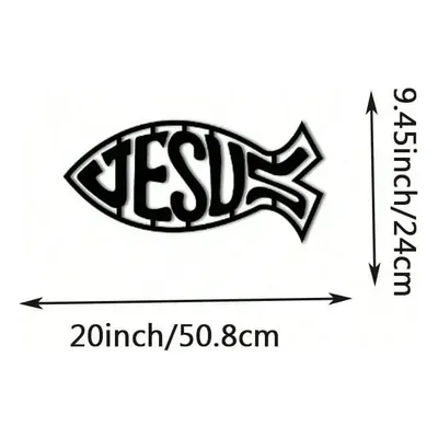 Adorno De Parede Peixe Jesus De Metal Para Casa Cristã