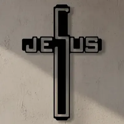 Cristo Na Cruz De Metal Arte De Parede Decoração Cristã Pres