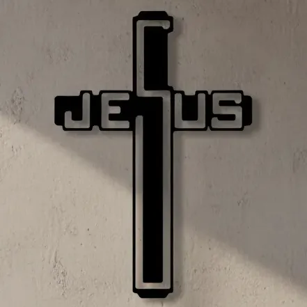 Cristo Na Cruz De Metal Arte De Parede Decoração Cristã Pres