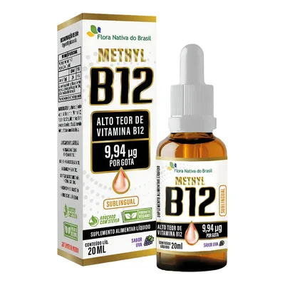 Vitamina B12 Sublingual Flora Nativa do Brasil Sabor Uva Vegano 20mL