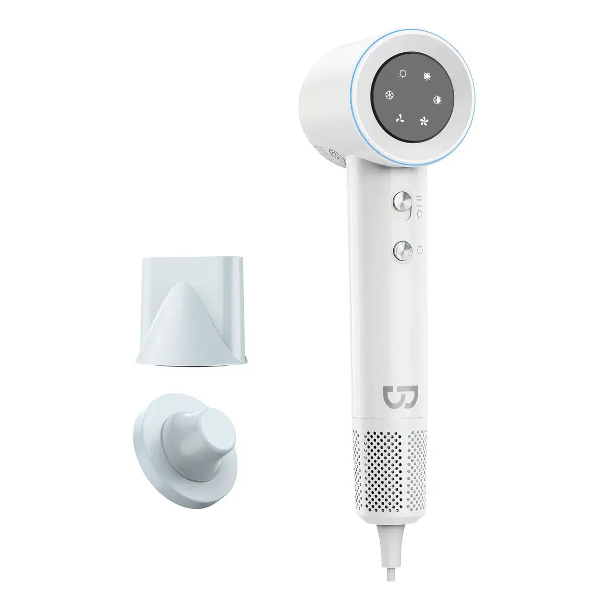 Secador De Cabelo Iônico Silencioso Digital Termo-controle Cor Cinza