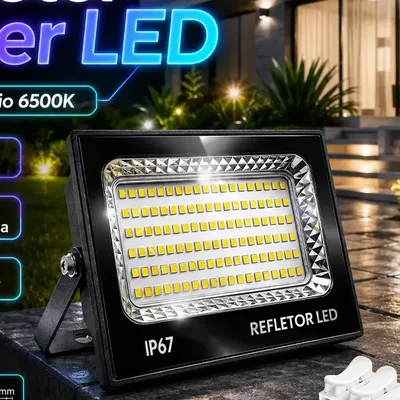 Kit 2 Refletores LED 400W Double Wise Branco Frio IP67 Áreas Externas