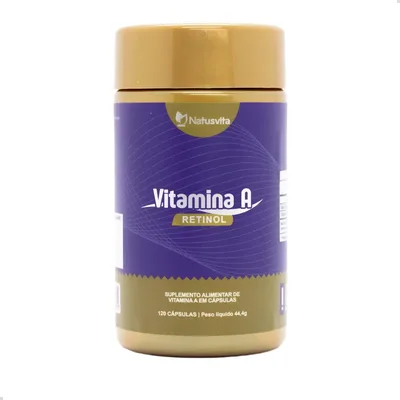 Vitamina A (retinol) Isolada. 120 Cápsulas Sabor Sem sabor