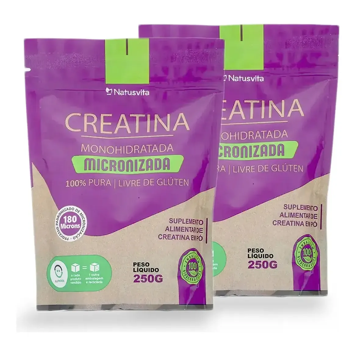 Creatina Pura Monohidratada Micronizada À 180m 500g Sabor Sem sabor