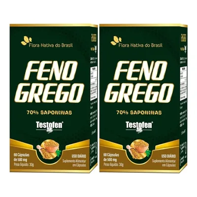 Kit 2x Feno Grego TestoFen® 60 Cápsulas Flora Nativa Suplemento Herbal