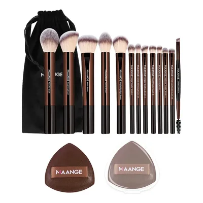 Maange 13 pincéis de maquiagem profissionais+bolsa+2 esponjas Pincel Maquiagem Sombra Pincel Corretivo Olhos Pincel De Sombra Pincel De Blush