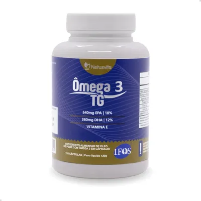 120 Cáps Ômega 3 Tg Selo Ifos 540mg Epa E 360mg Dha C/ Vit E Sabor Sem sabor