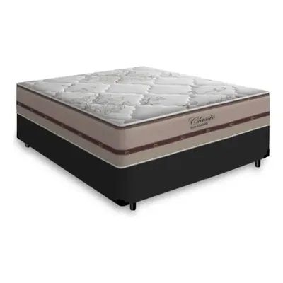 Cama Box Com Colchão De Molas Ensacadas Classic Casal Cor Preto