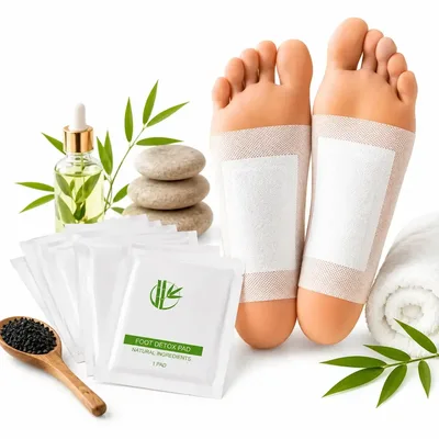 Kit com 50 Adesivos Para os Pés Noturno com Extrato de Bambu da Lumibella