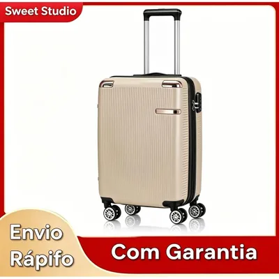 Mala de Bordo Rígida Sweet Studio Dourada com Rodas 360, para Viagem