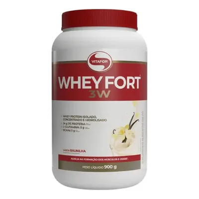 suplemento alimentar Whey Fort 3W Baunilha 900g Vitafor