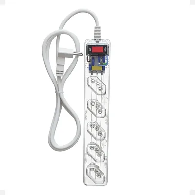 iCLAMPER Energia 5 Tomadas LCF Transparente Filtro de Linha e Protetor Elétrico DPS Bivolt