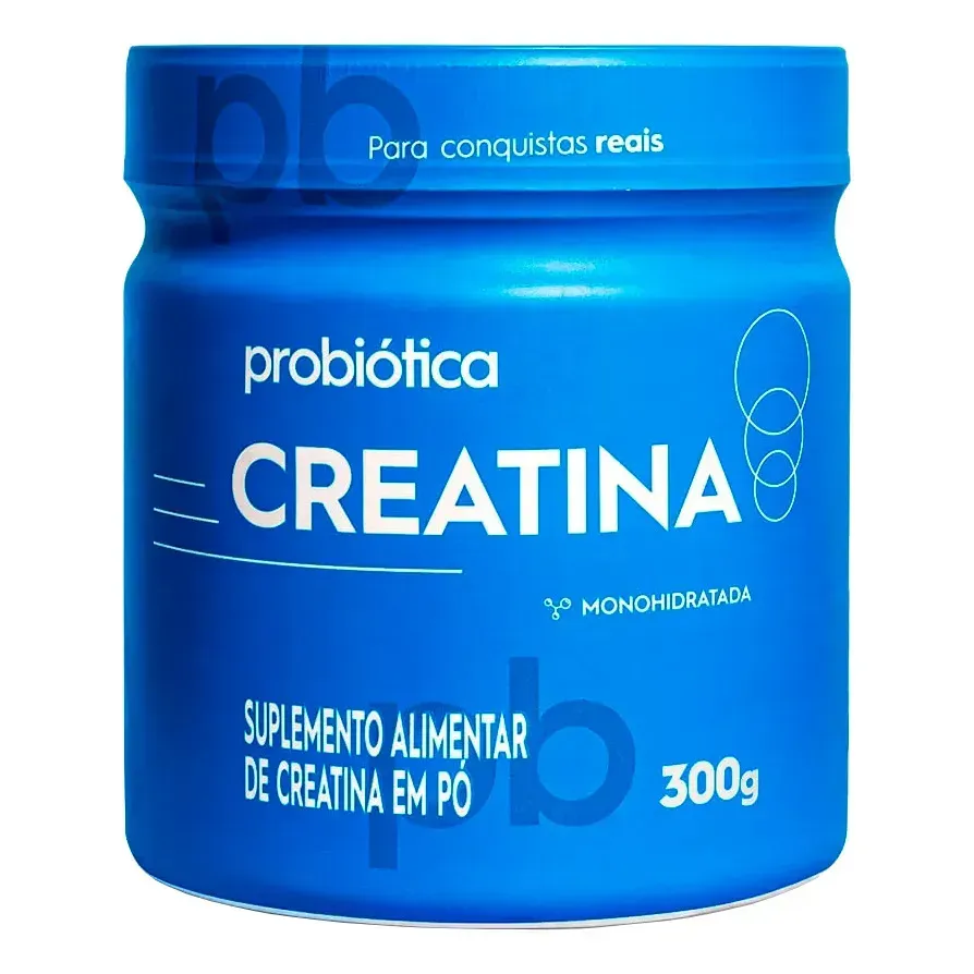 Creatina Pura 300g Probiótica Monoidratada Sabor Sem Sabor