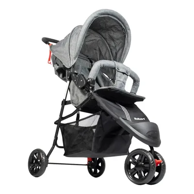 Carrinho De Bebê Easygo Com Cesto 3 Rodas Passeio Até 15kgs Cor Cinza