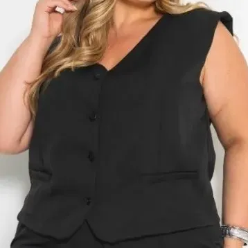 Conjunto De Alfaiataria Calça E Colete Plus Size Pantalona