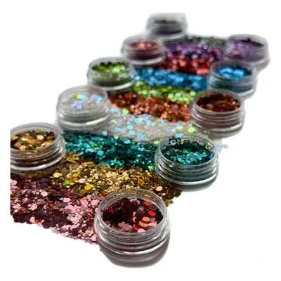 Kit 10 Glitters Flocados Para Maquiagem Corpo Rosto Carnaval