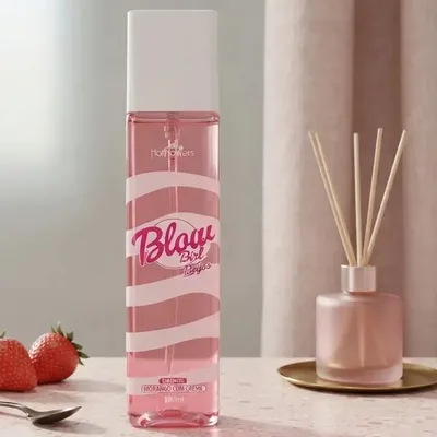 Body Splash Blow Beijos 180ml Morango Creme Hot Flowers Feminino