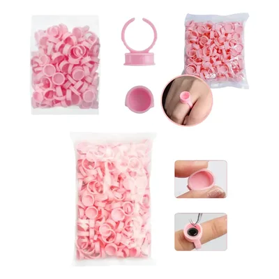 Kit 300un Anel Batoque Rosa Cilios Micropigmentação Tatuagem