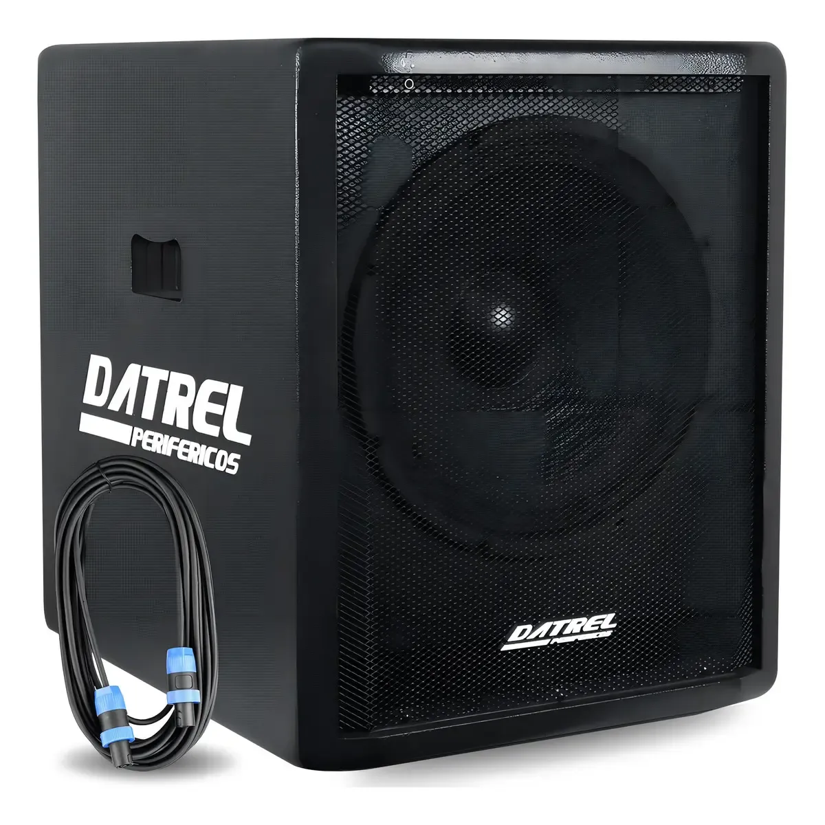 Caixa De Som Subwoofer Passivo 400w Rms Alto Falante 15 Polegadas Sub Grave Reforço De Graves Profissional Uso Externo Preta Cabo Speakon Para Eventos Igreja Show Dj Festa Balada