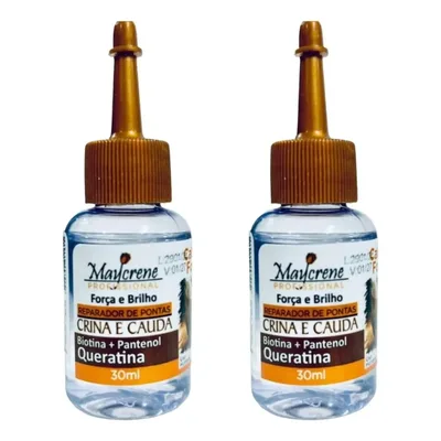 Kit 2 Óleo Crina E Cauda Reparador De Pontas Maycrene