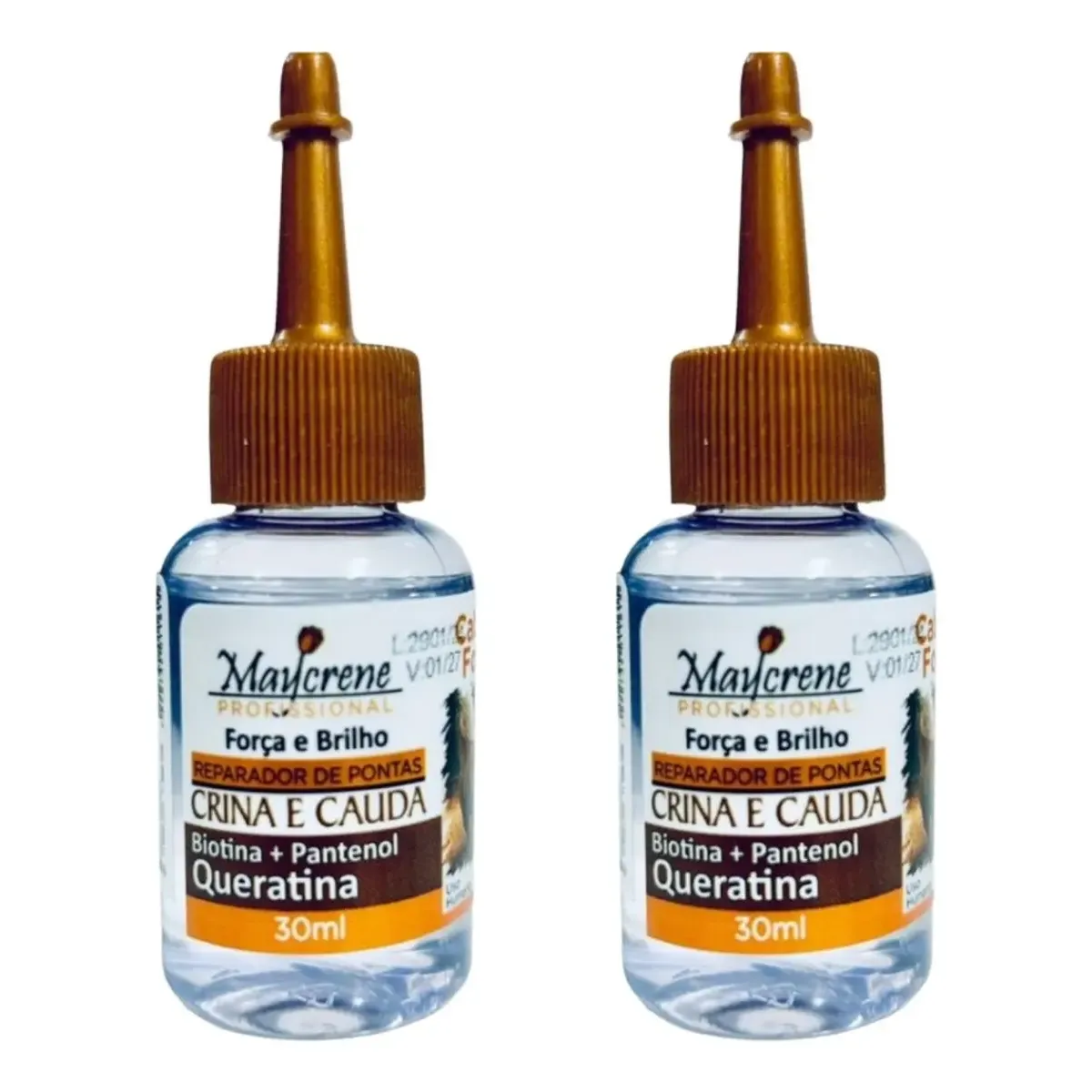 Kit 2 Óleo Crina E Cauda Reparador De Pontas Maycrene
