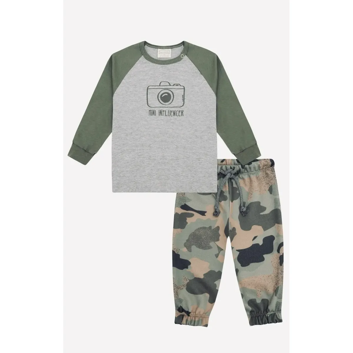 Conj Meia Estação Menino Lucboo Camuflado Mini Influencer