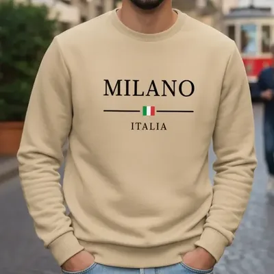 Moletom Blusa De Frio Milano Italia Casual Gola Redonda