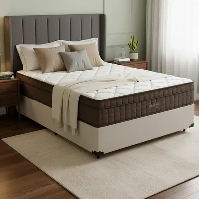 Cama Box Casal + Colchão De Espuma D70 Anjos Ultra Dream