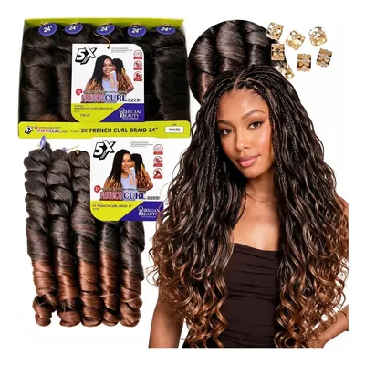 Cabelo Pontas Onduladas P\ Tranças 400gr French Curl Braid