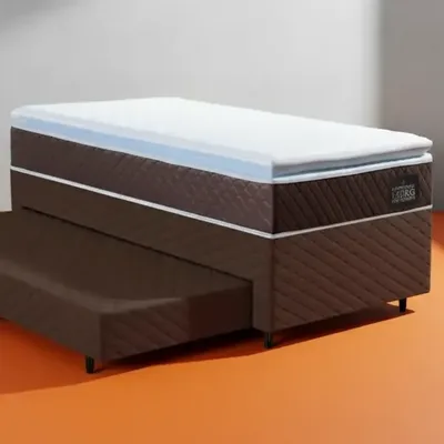 Bicama Com Aux Solteiro + Colchao De Espuma D33 Comfort Luxo