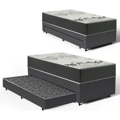 Cama Box Com Auxiliar Solteiro + Colchão D33 Iso 3000 Gazin