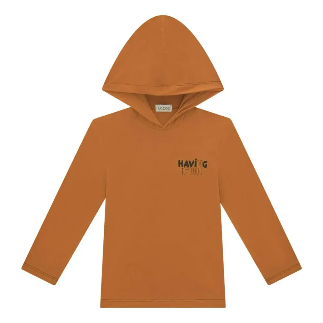 Blusa Infantil Com Capuz Infantil Menino Luc.boo Marrom