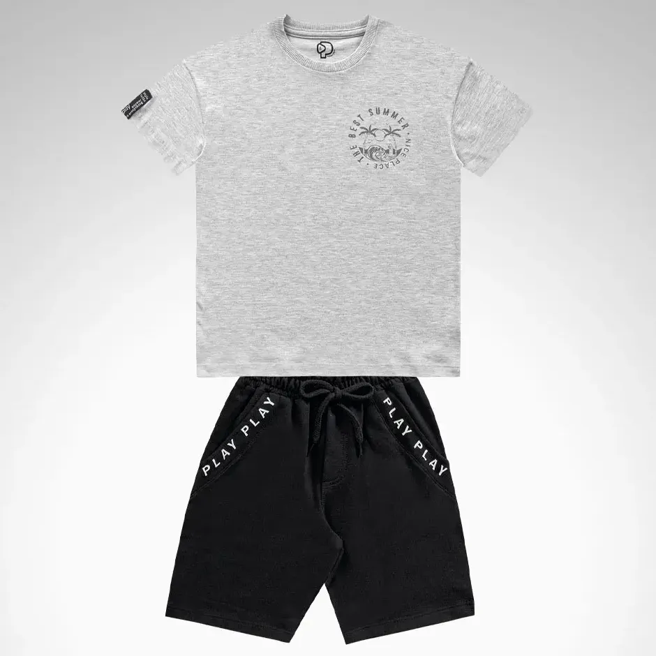 Conjunto Verão Infantil Menino Coqueiros Playground