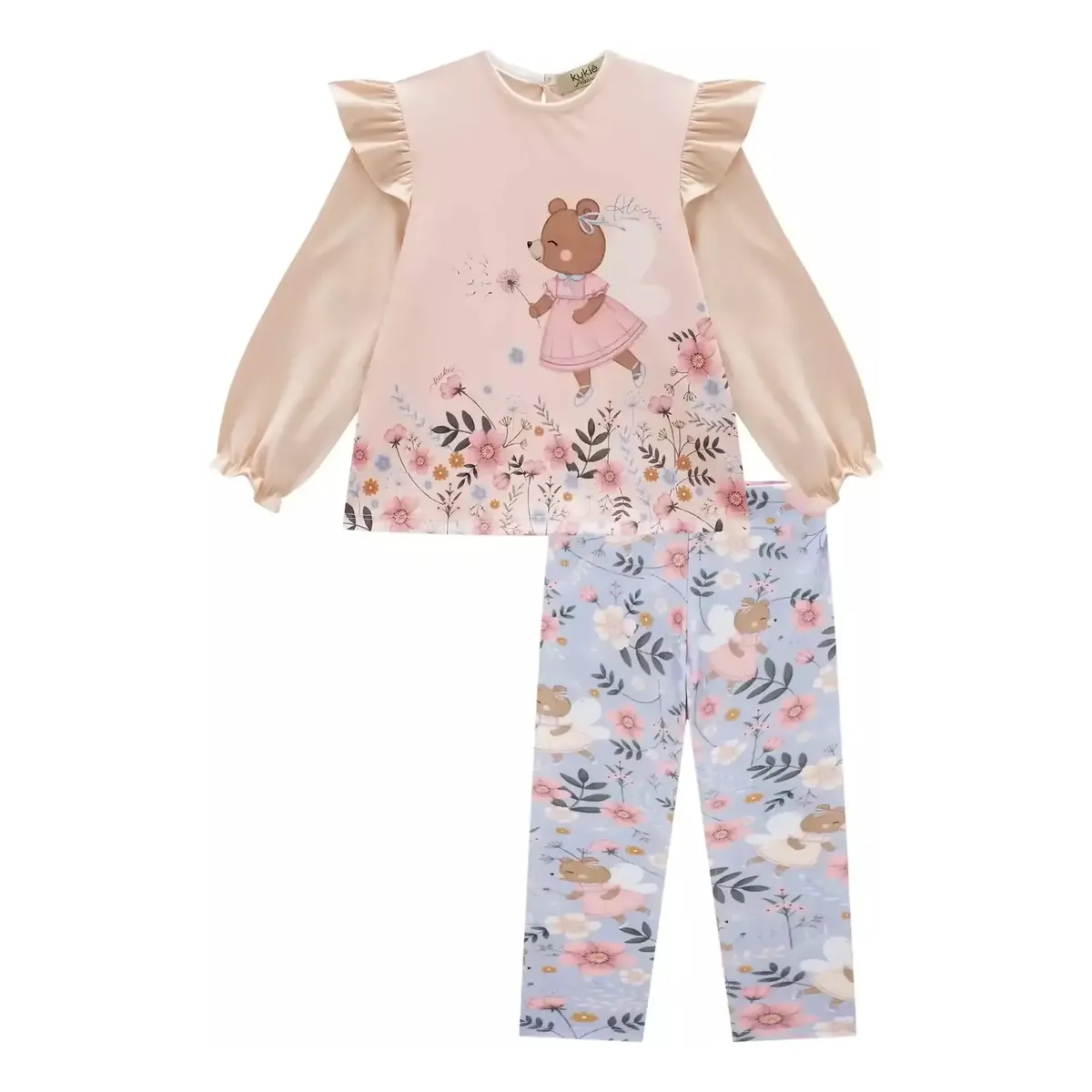 Conjunto Bebe Blusa Manga Longa Legging Ursas Kukiê
