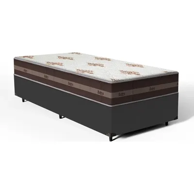 Cama Box King Solteiro Anjos Molas Ensacadas Preto 96x203cm
