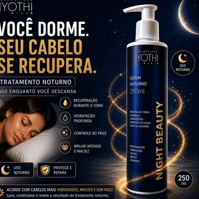 Sérum Capilar Tratamento Noturno Hidratação E Nutrição Profunda Night Beauty Spa Protetor Térmico 250g Restaura a Fibra Capilar Com Ação Antifrizz maciez Brilho Intenso