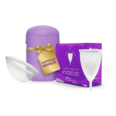 Coletor Menstrual + Disco + Cápsula Esterilizadora Inciclo Cor Incolor Tamanho A (a partir de 30 anos ou com filhos)