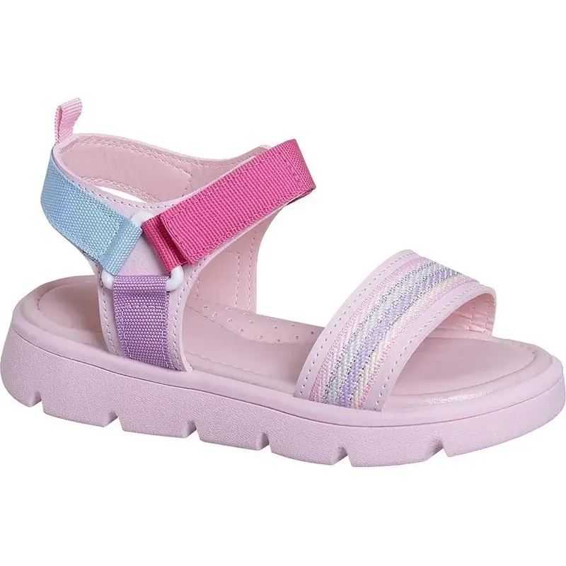 Sandália Infantil Ortopasso Charm Velcro Rosa