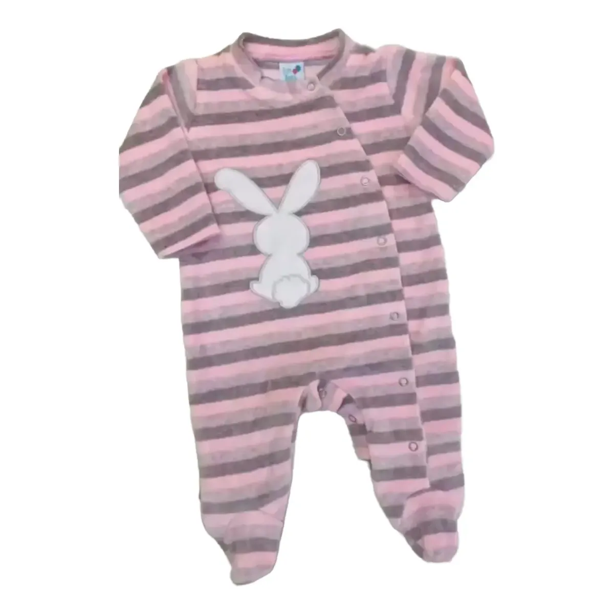 Macacão Bebe Em Fleece Coelha Listrado Tip Top