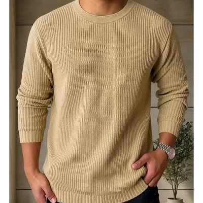Suéter Masculino Lã Tricot Blusa De Frio Social Manga Longa