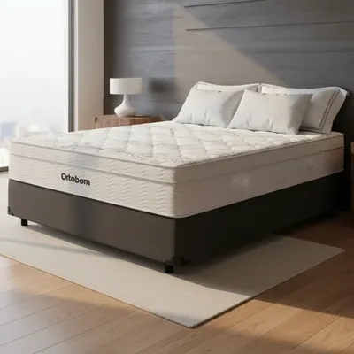Cama Box + Colchão De Molas Ensacadas Ortobom Airtech Viúva