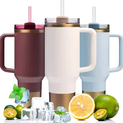 Copo Térmico Grande 1200ml Com Tampa E Canudo