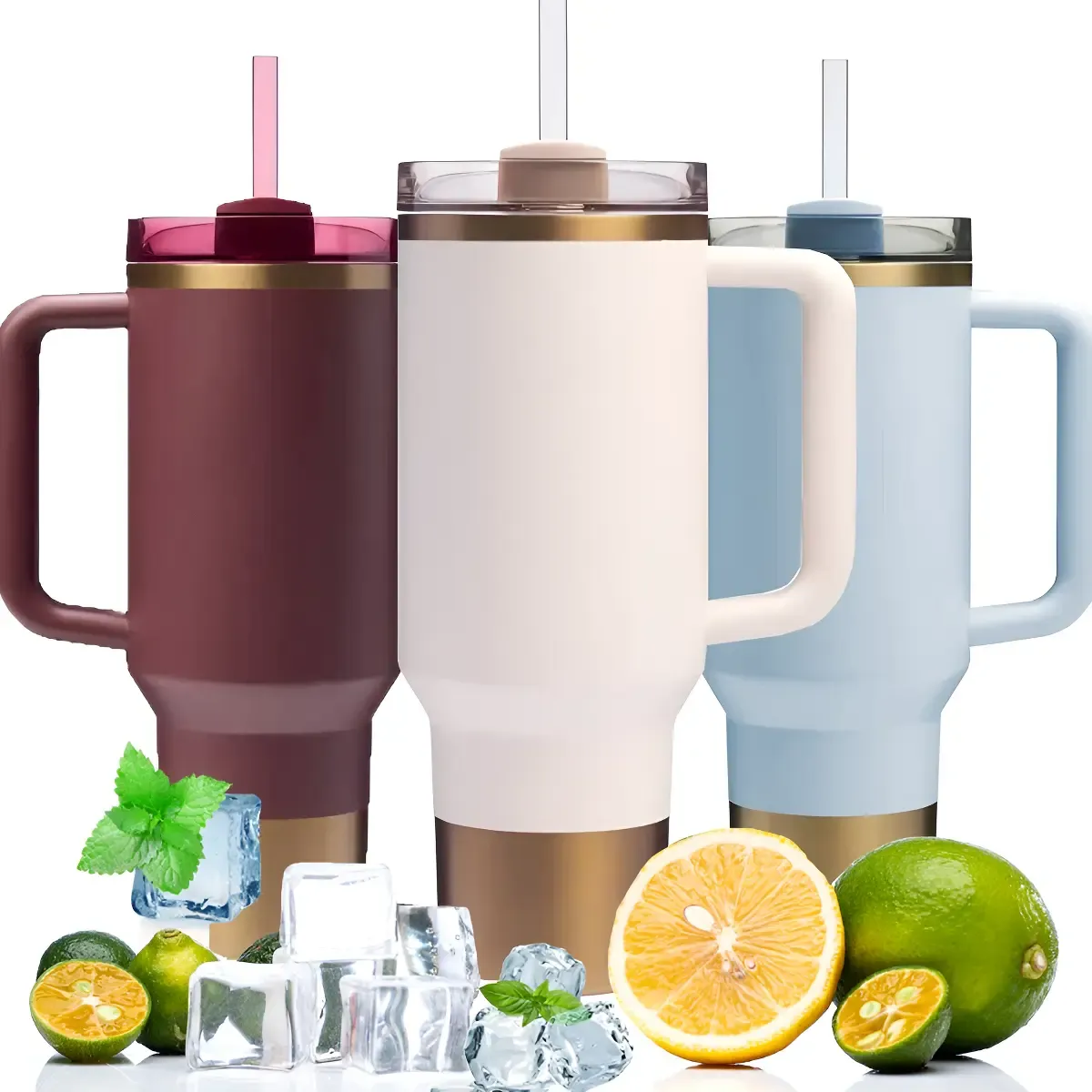 Copo Térmico Grande 1200ml Com Tampa E Canudo
